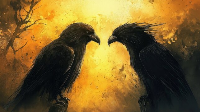The Illustrative Journey of Hugin and Munin in Celtic Culture