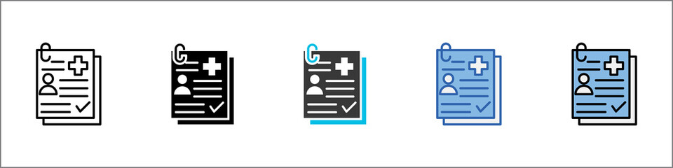 Health Report Icon Pack Multistyle Illustration