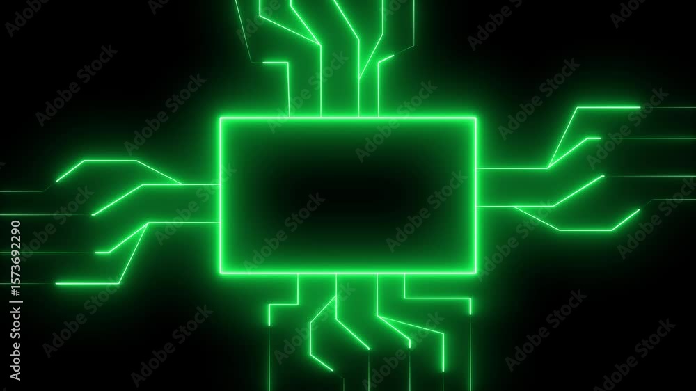 Poster neon rectangular frames with shining effects on dark background. empty glowing techno backdrop.