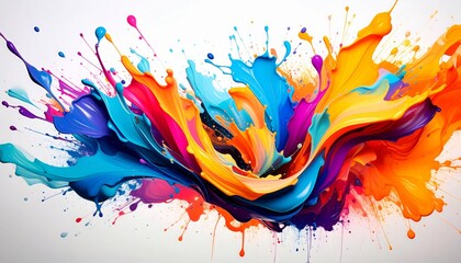 Vibrant splash of colorful paint, creating an abstract artistic display.