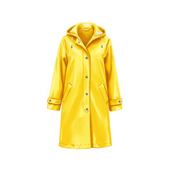 Illustration of Yellow Raincoat Waterproof Clothing Fashion Apparel