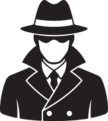 Mysterious man in trench coat and fedora, a silhouette of intrigue and anonymity.