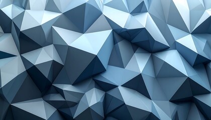 Abstract geometric pattern of overlapping, textured triangles in shades of blue-gray.