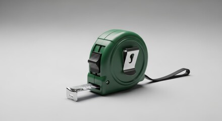 A Close-Up View of a Green Measuring Tape Highlighting Its Design and Functionality