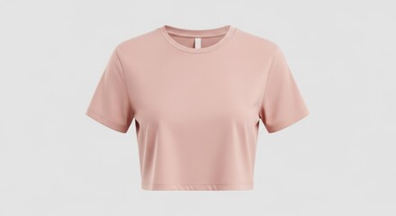 Elegant Feminine Crop Top in Soft Pink Hue, Perfect for Casual or Sporty Outfits for All Seasons