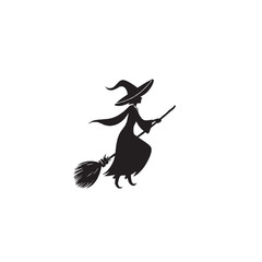 Witch on Broomstick Silhouette – Halloween Magic, Fantasy Flight & Spooky Charm