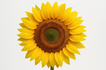 Fototapeta premium Giant Sunflower Bloom with Intricate Seed Pattern Detail Against Pure White Studio Background