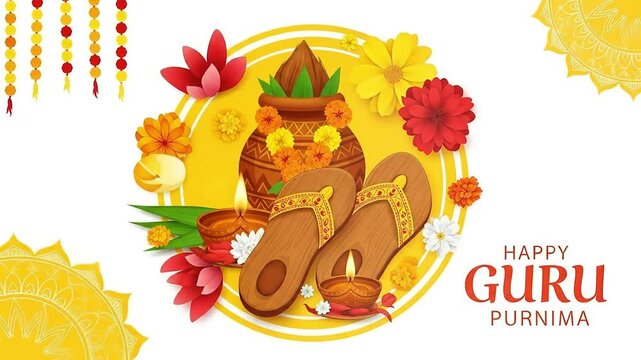 Vibrant guru purnima illustration celebrating spiritual tradition and reverence a festive occasion honoring knowledge and wisdom guru purnima celebrations