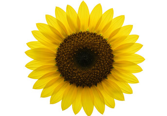 Isolated Sunflower with Yellow Petals and Transparent Background Image
