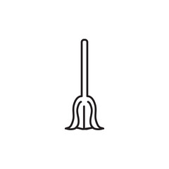 broom icon isolated sign symbol vector, simple linear illustration for web and app..eps