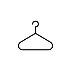 clothes hanger icon isolated sign , vector flat black linear illustration for web and app..eps