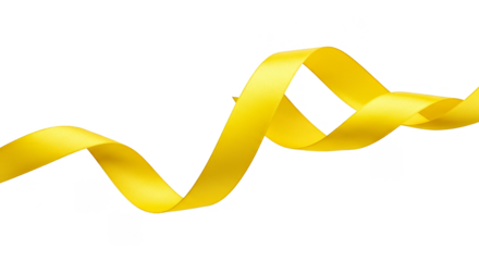 Isolated Swirling Gold Ribbon Detailed Decorative Element on Transparent