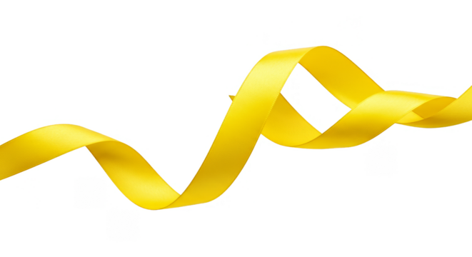 Isolated Swirling Gold Ribbon Detailed Decorative Element on Transparent