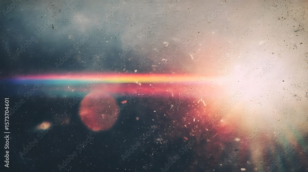 Aufkleber captivating abstract image featuring a rainbow colored flare surrounded by a soft hazy light leak te