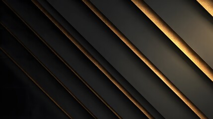 Obraz premium Elegant high end minimal background featuring diagonal shadow lines in a striking black and gold color scheme creating a premium modern aesthetic with soft lighting accents