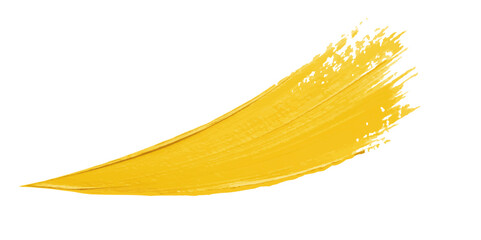 Isolated yellow paint smear on a white background creating a vibrant and textured visual element design.