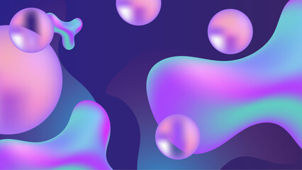 Abstract iridescent shapes on a dark background suitable for modern designs, unique backgrounds, technology concepts, and artistic projects.