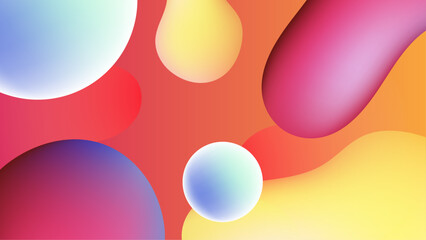 Colorful abstract fluid shapes on gradient background suitable for backgrounds, advertisements, posters, digital art, marketing materials, web design.