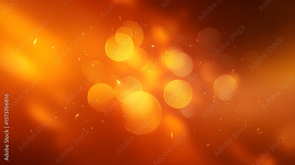 Aufkleber a vibrant fiery orange gradient background with a soft blurred bokeh effect creating a warm and ethe