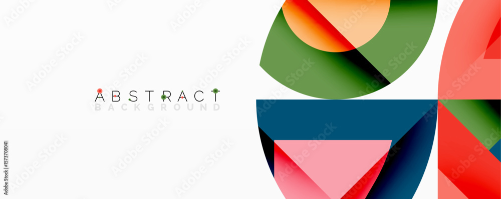 Poster modern abstract design. overlapping colorful shapes create dynamic composition. clean lines, vibrant