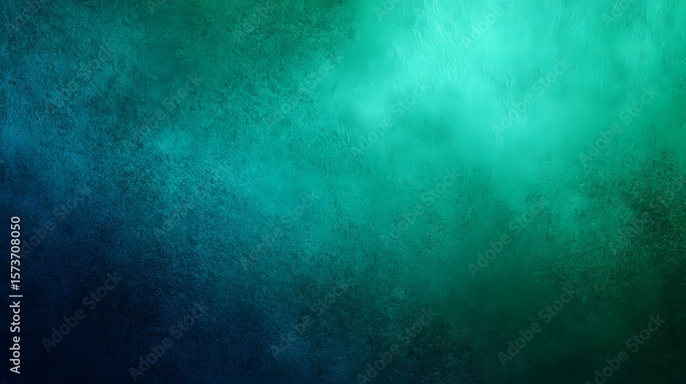 Poster a serene and atmospheric background featuring a smooth gradient transition from cyan to emerald gree