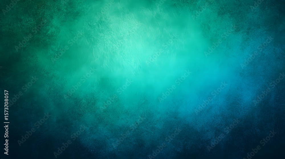 Poster tranquil gradient background transitioning from teal to emerald green featuring a soft textured patt