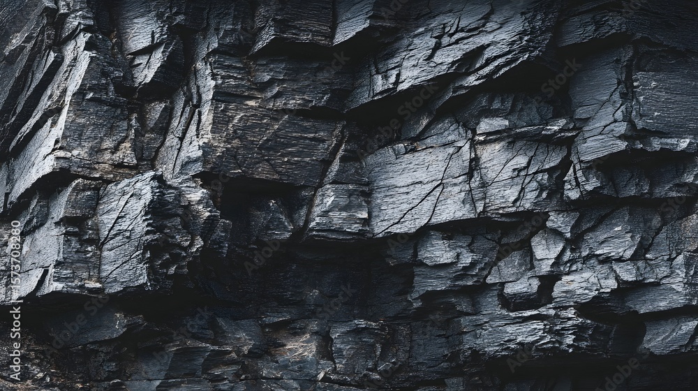 Poster dramatic high contrast image showcasing the rugged textured surface of a weathered rock formation wi