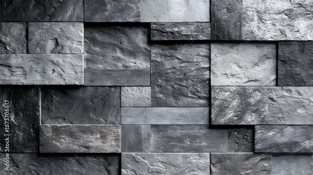 Aufkleber a minimalist and modern architectural composition featuring a stone wall with a smooth uniform gray 