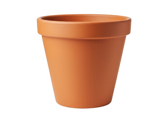 Isolated Terracotta Flowerpot Garden Container with Clay on Transparent Background