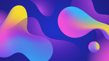 Abstract vibrant gradient background with colorful fluid shapes ideal for modern design projects, web banners, digital art prints, and backgrounds.