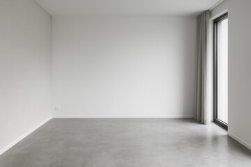 Fototapeta premium Contemporary architectural interior with minimalist concrete and textile design elements
