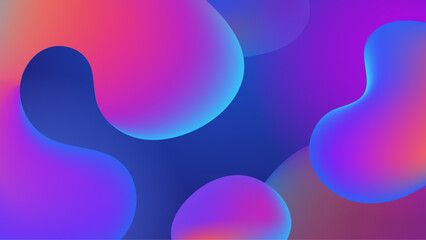 Abstract colorful blobs on gradient background suitable for backgrounds, patterns, branding designs, packaging, and digital art projects.