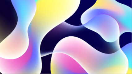 Abstract pastel colored shapes flow on dark background, ideal for creative projects, backgrounds, designs, illustrations, and artistic concepts.