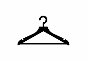 Simple Black Hanger Icon for Clothing Items