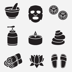 set of spa good for icon, symbol, logo, element design, silhouette design, etc