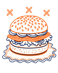 A burger illustration