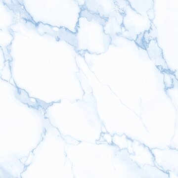 Winter White Marble Vector Background &ndash; Frosty Blue Veins & Snowflake Accents for Seasonal Branding