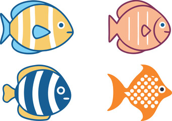 Fish Clipart Featuring Ocean and Underwater Sea Life. Colorful Fish Clipart Highlighting Marine and Aquatic Creatures. Minimalist Fish Clipart with Freshwater and Saltwater Designs. Artistic Fish Clip