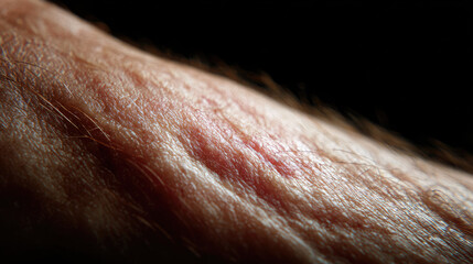 Fototapeta premium Cardiac output concept. Close-up of an aged human arm showcasing detailed skin texture.