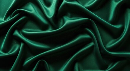Fototapeta premium green silk fabric texture with elegant drapes and shimmer