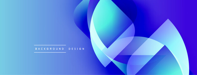 Abstract blue design features flowing shapes, gradients. Modern aesthetic suitable for backgrounds, presentations. Minimal text present.