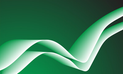 Green Abstract Wave Background with Smooth Flowing Lines