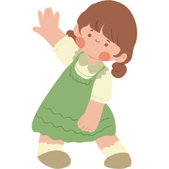 little girl with cute green dress