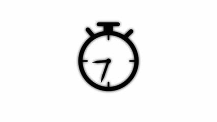Simple black and white stopwatch icon representing concepts like time deadlines and measurement