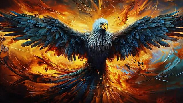 phoenix in Delfts Blauw realistis and slow,ai generative