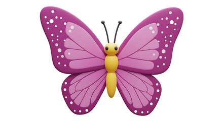 Obraz premium A cute purple butterfly with pink wings, isolated on a transparent background