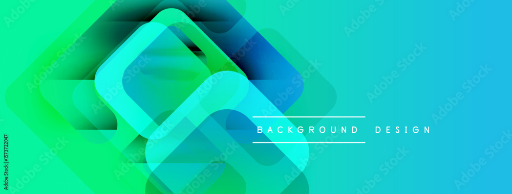 Poster abstract geometric layers create vibrant gradient effect. modern design elements suggest technology,