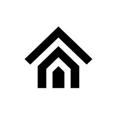 Obraz premium Minimal home icon with pitched roof and entrance representing housing, architecture, and property