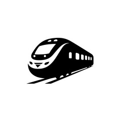 High-speed bullet train icon in motion depicting fast transportation and railway travel concept