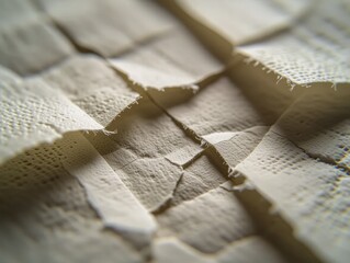 Folded Textured Paper Spiral – Abstract Origami Swirl Pattern Background.